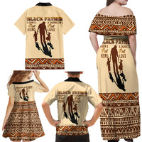 Black Father Family Matching Off Shoulder Maxi Dress and Hawaiian Shirt African Father with Son and Daughter - Wonder Print Shop