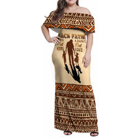Black Father Family Matching Off Shoulder Maxi Dress and Hawaiian Shirt African Father with Son and Daughter - Wonder Print Shop