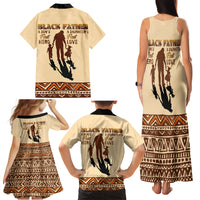 Black Father Family Matching Tank Maxi Dress and Hawaiian Shirt African Father with Son and Daughter - Wonder Print Shop