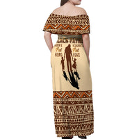 Black Father Off Shoulder Maxi Dress African Father with Son and Daughter - Wonder Print Shop