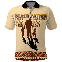 Black Father Polo Shirt African Father with Son and Daughter - Wonder Print Shop