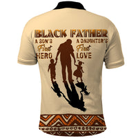 Black Father Polo Shirt African Father with Son and Daughter - Wonder Print Shop
