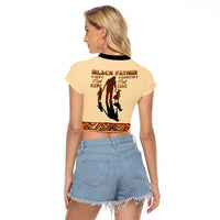 Black Father Raglan Cropped T Shirt African Father with Son and Daughter - Wonder Print Shop