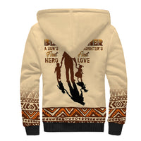 Black Father Sherpa Hoodie African Father with Son and Daughter - Wonder Print Shop