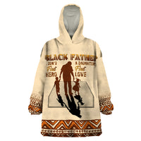 Black Father Wearable Blanket Hoodie African Father with Son and Daughter - Wonder Print Shop