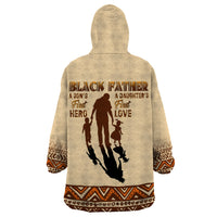 Black Father Wearable Blanket Hoodie African Father with Son and Daughter - Wonder Print Shop