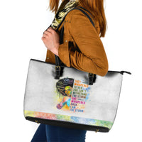 Black Girl I Am The Storm Leather Tote Bag African American Women - Wonder Print Shop