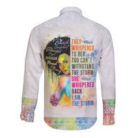 Black Girl I Am The Storm Long Sleeve Button Shirt African American Women - Wonder Print Shop