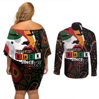 Personalized Black History Month Couples Matching Off Shoulder Short Dress and Long Sleeve Button Shirt Since 2024 Chemistry Style - Wonder Print Shop