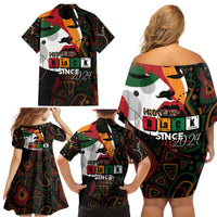 Personalized Black History Month Family Matching Off Shoulder Short Dress and Hawaiian Shirt Since 2024 Chemistry Style - Wonder Print Shop