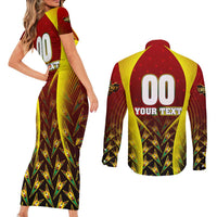 Personalised Guyana Cricket Amazon Warriors Couples Matching Short Sleeve Bodycon Dress and Long Sleeve Button Shirt Unleashing the Power Battle Mode
