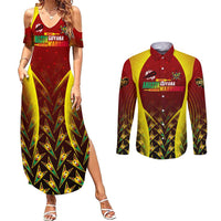 Personalised Guyana Cricket Amazon Warriors Couples Matching Summer Maxi Dress and Long Sleeve Button Shirt Unleashing the Power Battle Mode