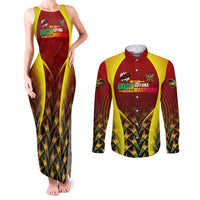 Personalised Guyana Cricket Amazon Warriors Couples Matching Tank Maxi Dress and Long Sleeve Button Shirt Unleashing the Power Battle Mode