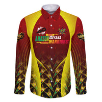 Personalised Guyana Cricket Amazon Warriors Family Matching Off The Shoulder Long Sleeve Dress and Hawaiian Shirt Unleashing the Power Battle Mode