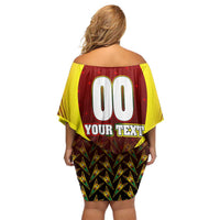 Personalised Guyana Cricket Amazon Warriors Family Matching Off Shoulder Short Dress and Hawaiian Shirt Unleashing the Power Battle Mode