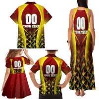 Personalised Guyana Cricket Amazon Warriors Family Matching Tank Maxi Dress and Hawaiian Shirt Unleashing the Power Battle Mode