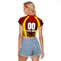 Personalised Guyana Cricket Amazon Warriors Raglan Cropped T Shirt Unleashing the Power Battle Mode