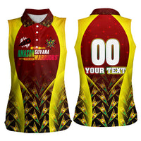 Personalised Guyana Cricket Amazon Warriors Women Sleeveless Polo Shirt Unleashing the Power Battle Mode