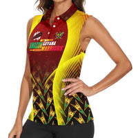 Personalised Guyana Cricket Amazon Warriors Women Sleeveless Polo Shirt Unleashing the Power Battle Mode