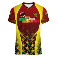 Personalised Guyana Cricket Amazon Warriors Women V-Neck T-Shirt Unleashing the Power Battle Mode