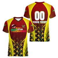 Personalised Guyana Cricket Amazon Warriors Women V-Neck T-Shirt Unleashing the Power Battle Mode