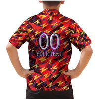 Personalised Trinidad and Tobago Cricket Knight Riders Family Matching Mermaid Dress and Hawaiian Shirt Trinbago’s Thunder Charge