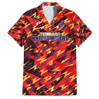 Personalised Trinidad and Tobago Cricket Knight Riders Family Matching Short Sleeve Bodycon Dress and Hawaiian Shirt Trinbago’s Thunder Charge