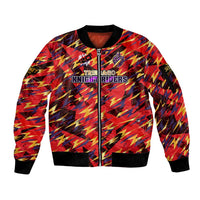 Personalised Trinidad and Tobago Cricket Knight Riders Sleeve Zip Bomber Jacket Trinbago’s Thunder Charge