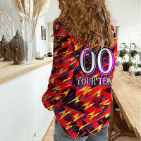 Personalised Trinidad and Tobago Cricket Knight Riders Women Casual Shirt Trinbago’s Thunder Charge