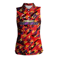Personalised Trinidad and Tobago Cricket Knight Riders Women Sleeveless Polo Shirt Trinbago’s Thunder Charge