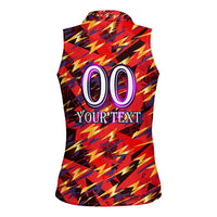 Personalised Trinidad and Tobago Cricket Knight Riders Women Sleeveless Polo Shirt Trinbago’s Thunder Charge