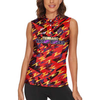 Personalised Trinidad and Tobago Cricket Knight Riders Women Sleeveless Polo Shirt Trinbago’s Thunder Charge