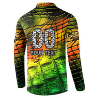 Personalised Jamaica Cricket Tallawahs Button Sweatshirt Striking with Reggae Firepower