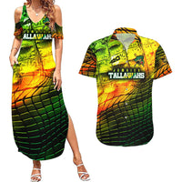 Personalised Jamaica Cricket Tallawahs Couples Matching Summer Maxi Dress and Hawaiian Shirt Striking with Reggae Firepower