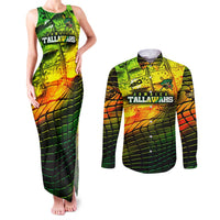 Personalised Jamaica Cricket Tallawahs Couples Matching Tank Maxi Dress and Long Sleeve Button Shirt Striking with Reggae Firepower