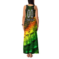 Personalised Jamaica Cricket Tallawahs Family Matching Tank Maxi Dress and Hawaiian Shirt Striking with Reggae Firepower