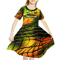 Personalised Jamaica Cricket Tallawahs Kid Short Sleeve Dress Striking with Reggae Firepower