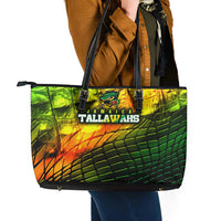 Jamaica Cricket Tallawahs Leather Tote Bag Striking with Reggae Firepower