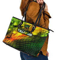 Jamaica Cricket Tallawahs Leather Tote Bag Striking with Reggae Firepower