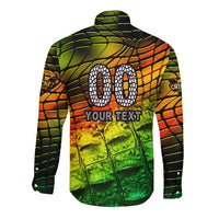 Personalised Jamaica Cricket Tallawahs Long Sleeve Button Shirt Striking with Reggae Firepower