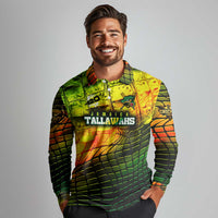 Personalised Jamaica Cricket Tallawahs Long Sleeve Polo Shirt Striking with Reggae Firepower