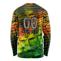 Personalised Jamaica Cricket Tallawahs Long Sleeve Shirt Striking with Reggae Firepower