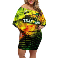 Personalised Jamaica Cricket Tallawahs Off Shoulder Short Dress Striking with Reggae Firepower