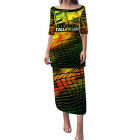 Personalised Jamaica Cricket Tallawahs Puletasi Striking with Reggae Firepower