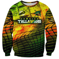 Personalised Jamaica Cricket Tallawahs Sweatshirt Striking with Reggae Firepower