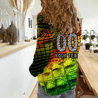 Personalised Jamaica Cricket Tallawahs Women Casual Shirt Striking with Reggae Firepower