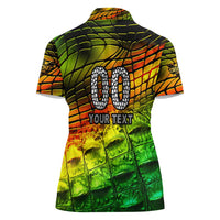 Personalised Jamaica Cricket Tallawahs Women Polo Shirt Striking with Reggae Firepower
