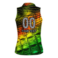 Personalised Jamaica Cricket Tallawahs Women Sleeveless Polo Shirt Striking with Reggae Firepower