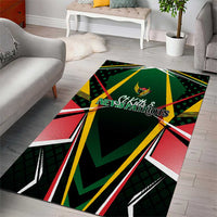 St Kitts and Nevis Cricket Patriots Area Rug Rising with Caribbean Battlefield
