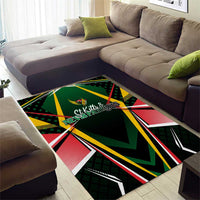 St Kitts and Nevis Cricket Patriots Area Rug Rising with Caribbean Battlefield